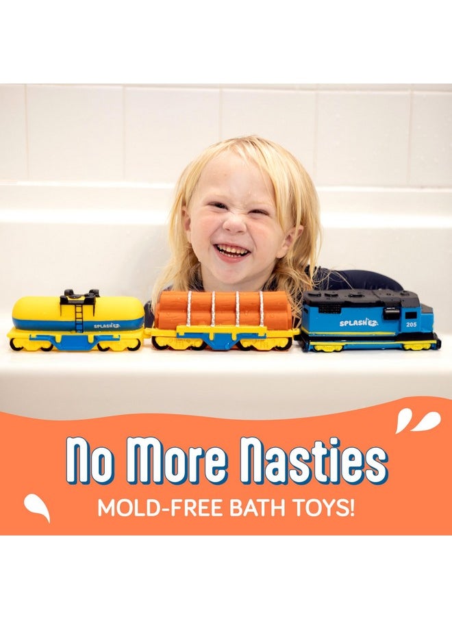 SplashEZ - Mold Free Bath Toys For Babies & Toddlers, Cargo Train No Hole Bath Toys, No Squirt Bath Toys No Mold For Tub Beach,Pool,Bpa-Free,Safe,Fun Infant Baby Bath Toys No Holes 0 1 3 6 12 18 Months - Image 1