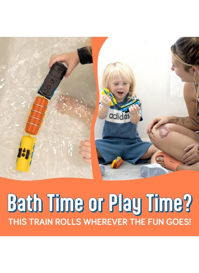 SplashEZ - Mold Free Bath Toys For Babies & Toddlers, Cargo Train No Hole Bath Toys, No Squirt Bath Toys No Mold For Tub Beach,Pool,Bpa-Free,Safe,Fun Infant Baby Bath Toys No Holes 0 1 3 6 12 18 Months - Image 1