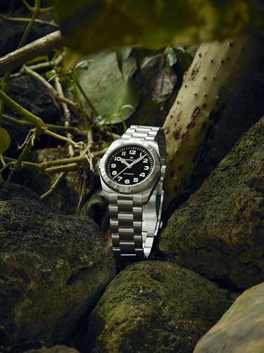 Hamilton Watch Khaki Field Expedition Auto | Swiss Made | 37mm Stainless Steel Case | Black Dial Analog Watch | Silver Stainless Steel Bracelet (Model: H70225130) - Image 5