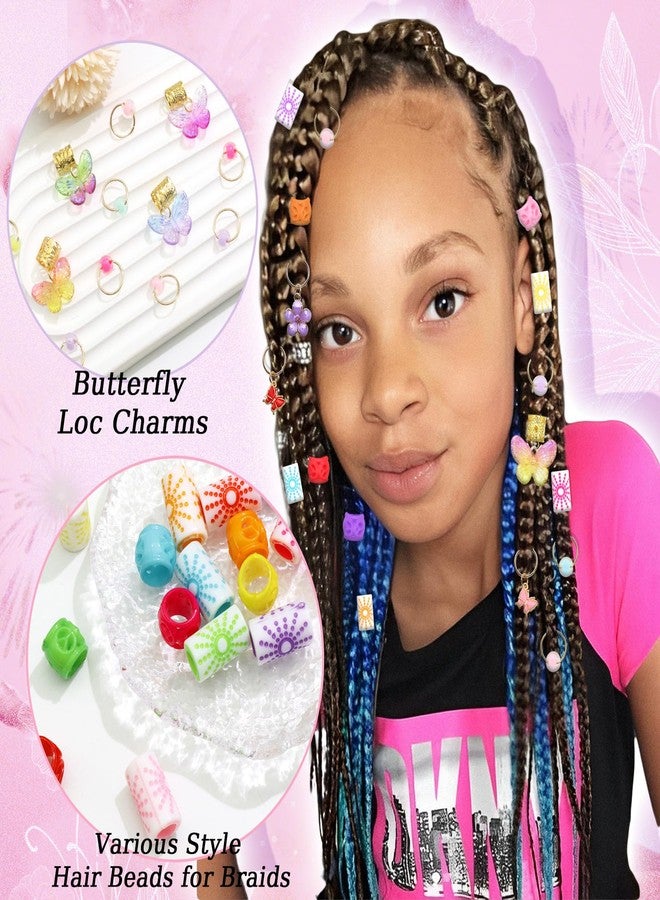 VENOFEN 40PCS Butterfly Hair Jewelry Colorful Flower Braids Clips Cute Dreadlock Beads for Girls Butterflies Hair Charms Kids Braid Accessories Summer Hair Decoration for Women - Image 3