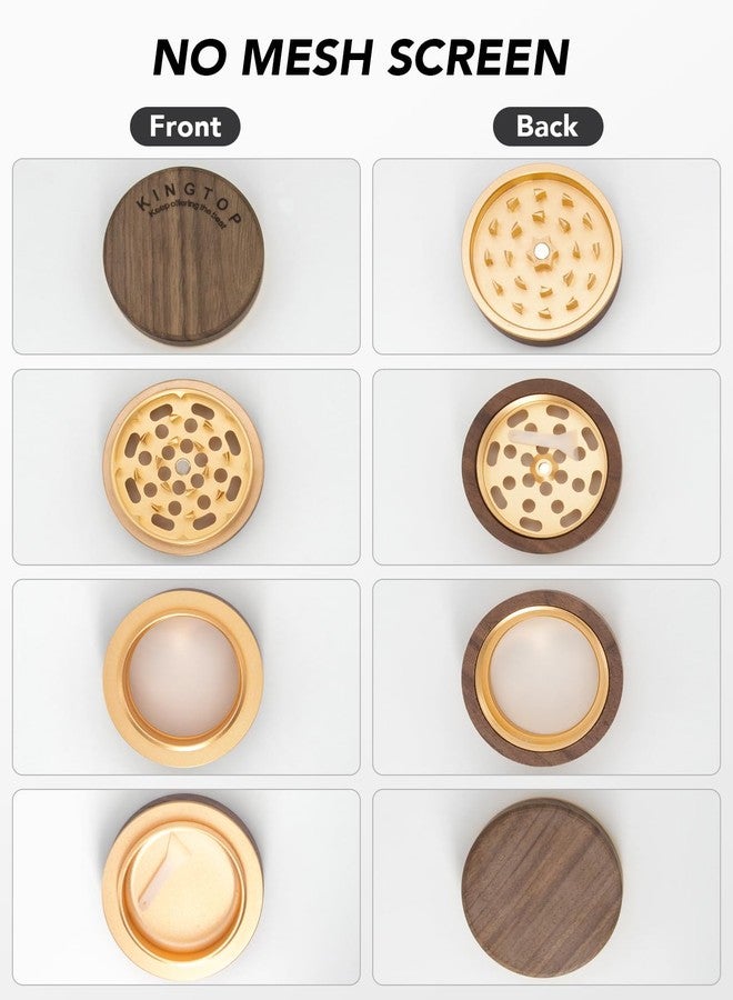 KINGTOP 2.5" Grinder Manual Spice Grinder, Walnut Wood & Aluminum Mill - Image 3