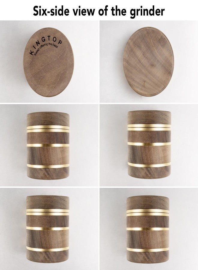 KINGTOP 2.5" Grinder Manual Spice Grinder, Walnut Wood & Aluminum Mill - Image 4