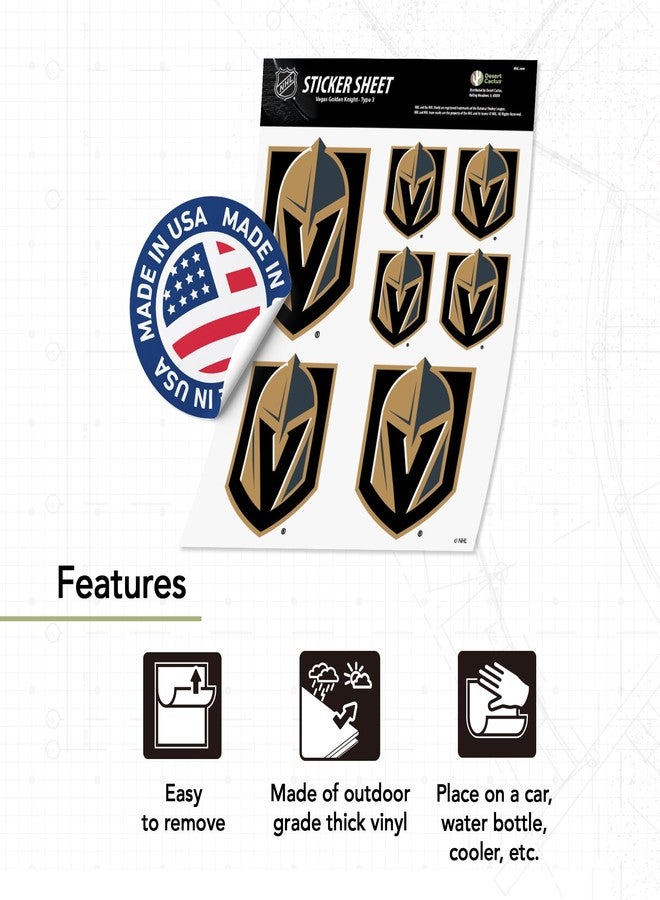 Desert Cactus Las Vegas Golden Knights Team NHL National Hockey League Sticker Vinyl Decal Laptop Water Bottle Car Scrapbook (Type 3 - Main Logo) - Image 3