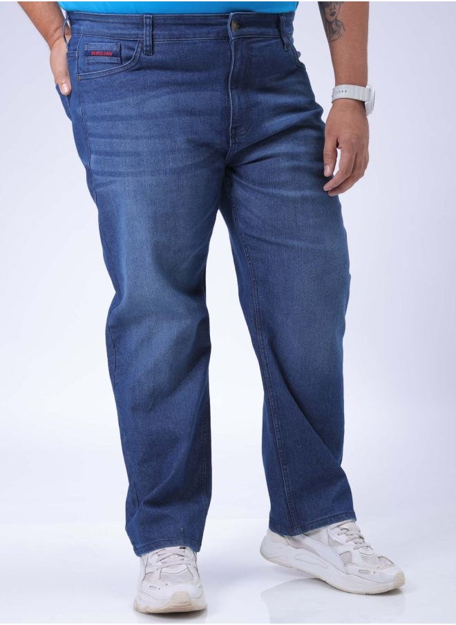 HARDSODA - Men Plus Size Vintage Straight Fit Solid Mid-Rise Stretchable Jeans - Image 1