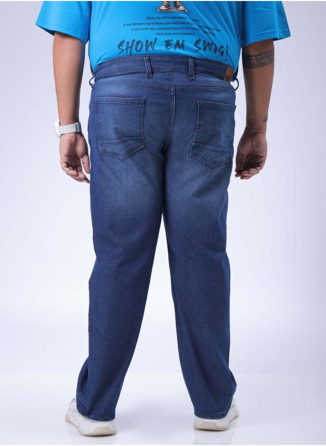 HARDSODA - Men Plus Size Vintage Straight Fit Solid Mid-Rise Stretchable Jeans - Image 1