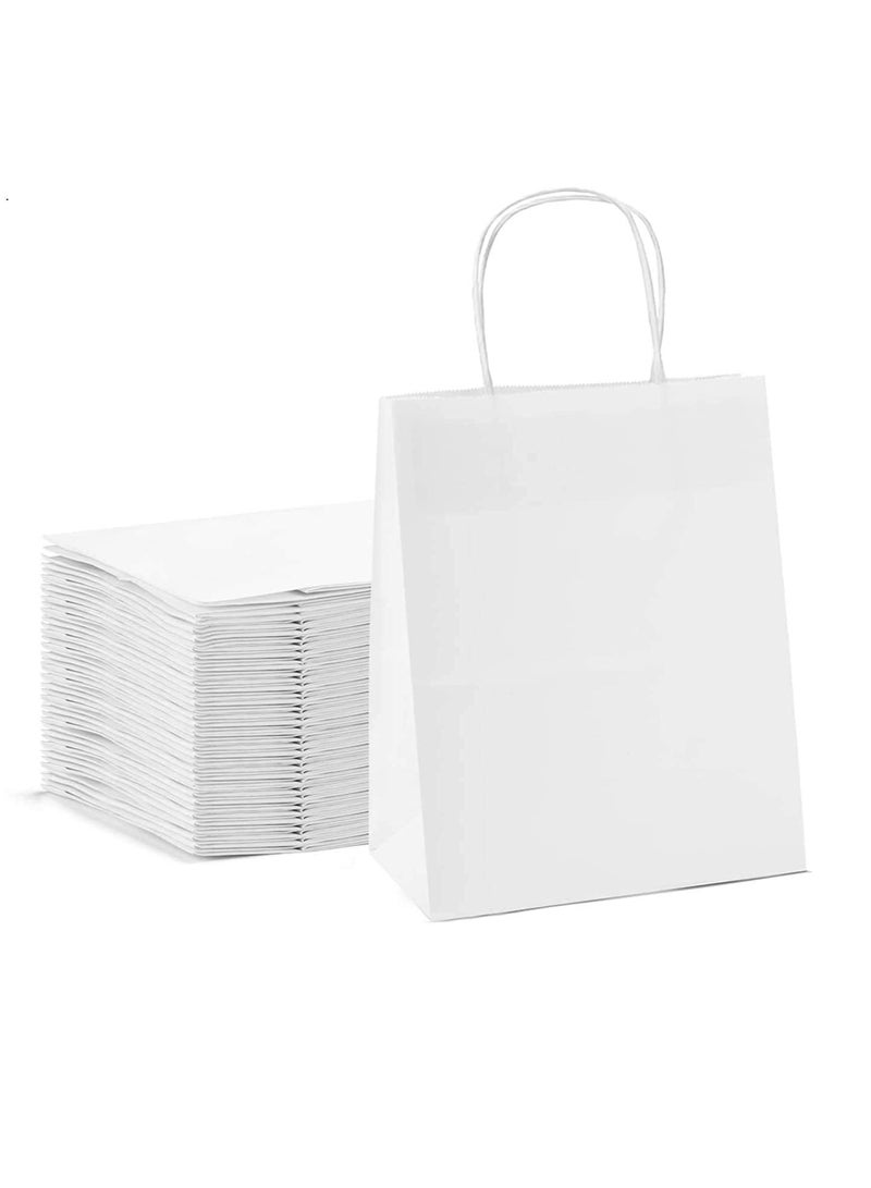 ECVV Gift Bags 48 Pieces Set Eco-Friendly Paper Bags With Handles Bulk Paper Bags Shopping Bags Kraft Bags Retail Bags Party Bags (WHITE, 27 * 22 * 11 Cm)  - Image 1