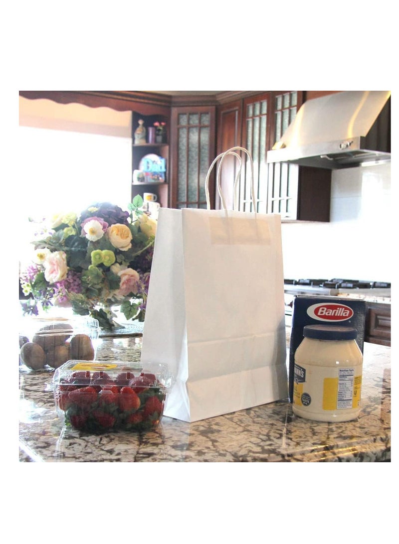 ECVV Gift Bags 48 Pieces Set Eco-Friendly Paper Bags With Handles Bulk Paper Bags Shopping Bags Kraft Bags Retail Bags Party Bags (WHITE, 27 * 22 * 11 Cm)  - Image 3