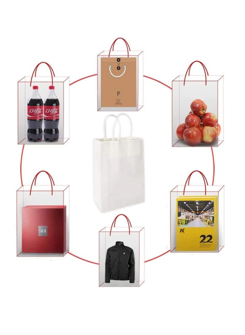 ECVV Gift Bags 48 Pieces Set Eco-Friendly Paper Bags With Handles Bulk Paper Bags Shopping Bags Kraft Bags Retail Bags Party Bags (WHITE, 27 * 22 * 11 Cm)  - Image 4