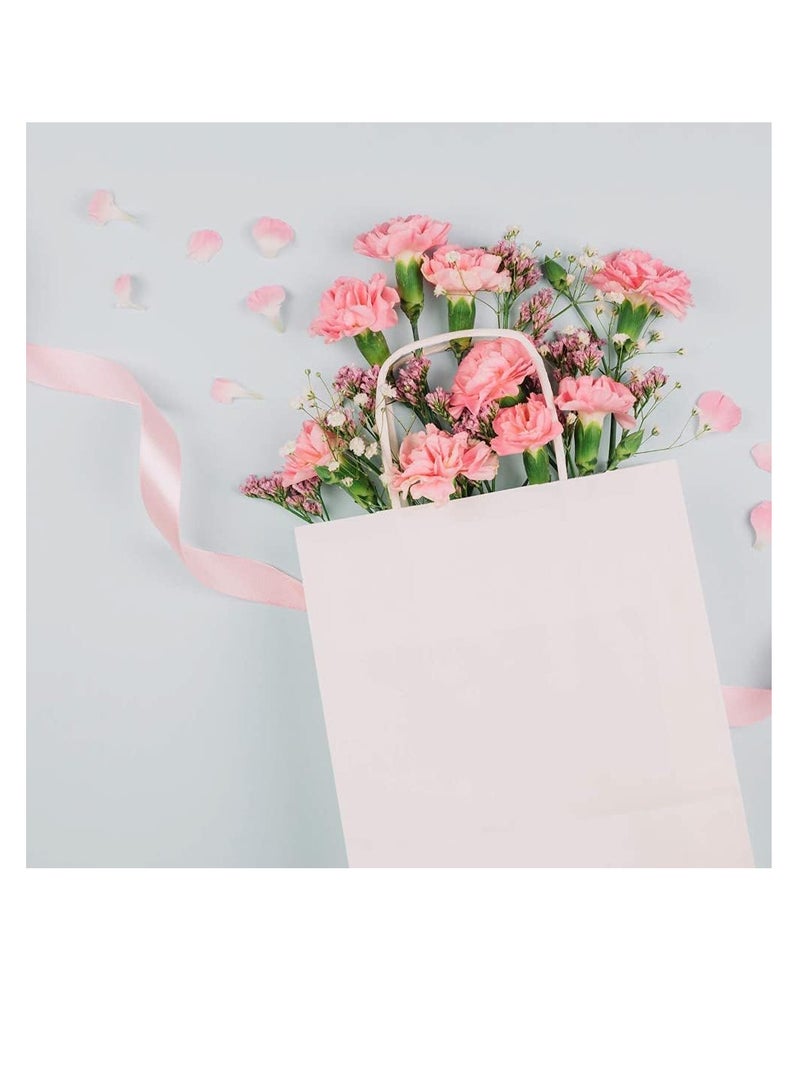 ECVV Gift Bags 48 Pieces Set Eco-Friendly Paper Bags With Handles Bulk Paper Bags Shopping Bags Kraft Bags Retail Bags Party Bags (WHITE, 27 * 22 * 11 Cm)  - Image 5