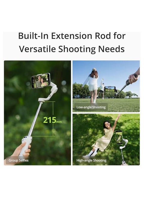 DJI OSMO Mobile 6 Smartphone Gimbal Stabilizer, 3-Axis Phone Gimbal, Built-In Extension Rod, Android and iPhone Gimbal, Vlogging Stabilizer, Platinum Gray, UAE Version with Official Warranty Support