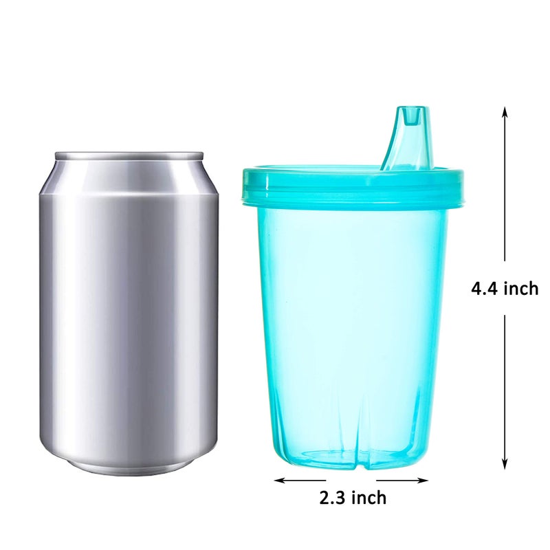 Youngever 7 Pack Kids Sippy Cups, 7 Coastal Colors, 10 oz Plastic Sippy Cups for Infant, Toddler, Kids - Image 2