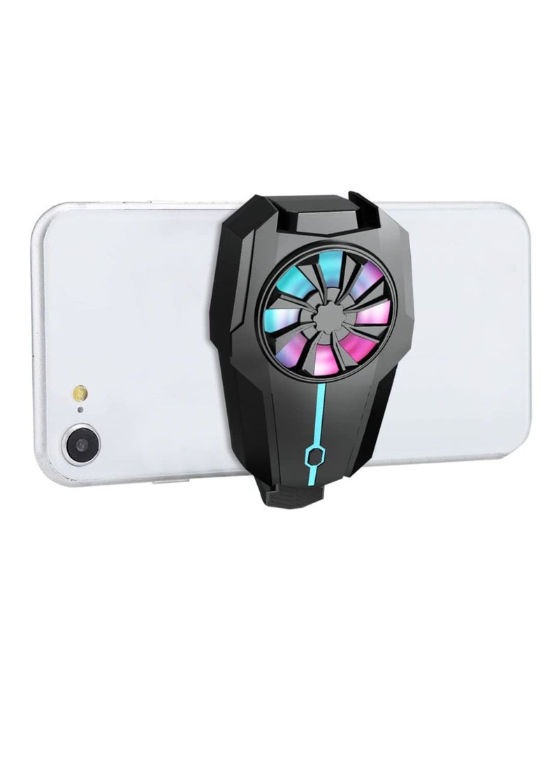SYOSI Mobile Phone Cooler Fan with LED, Phone Fan for Gaming RGB Light, Portable Mobile Phone Radiator Cooler, Mobile Phone Radiator, for All The Smartphones  - Image 1