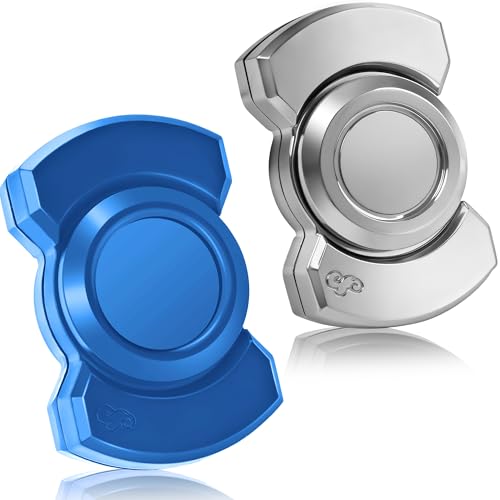 Chilvil 3in1 Fidget Spinner Toy for Adult Metal Slider Clicker Spinner Magnetic Easter Basket Stuffer for Adult Men Office Desk Toy Stress Anxiety Relief ADHD Magnet EDC Cool Gadget Gifts SilverBlue - Image 1