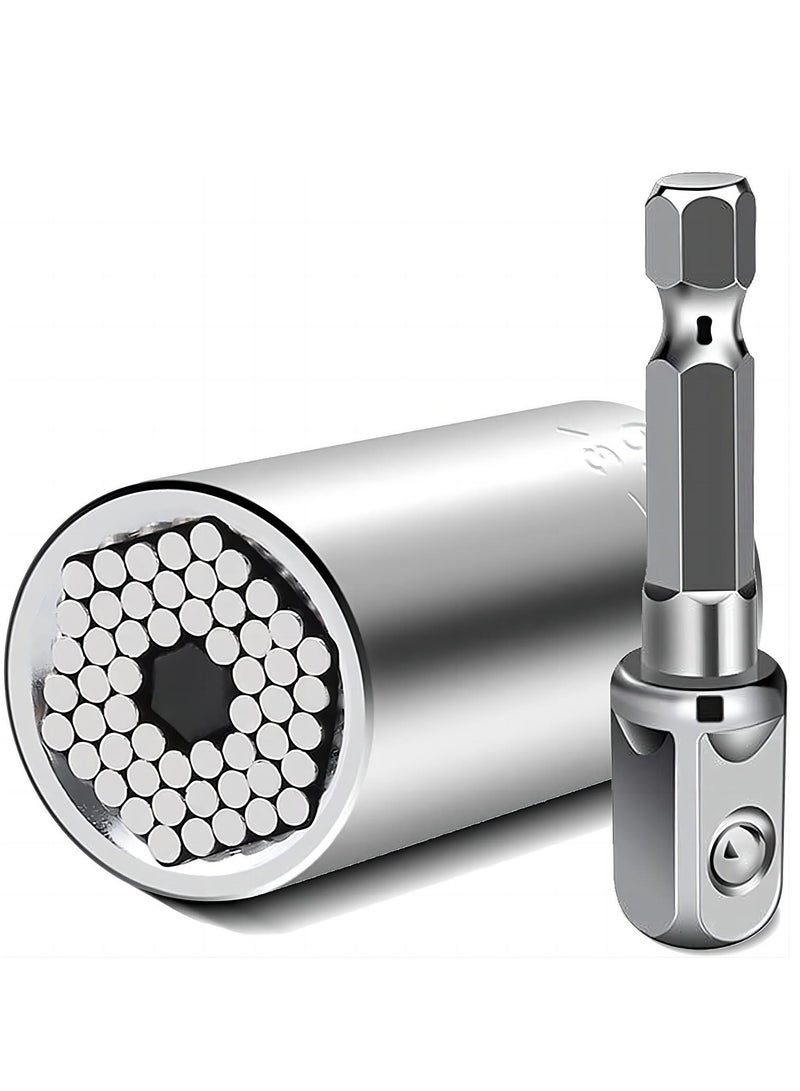 Super Universal Socket Tools Gifts for Men Grip Socket Set Power Drill Adapter Cool Stuff Ideas Gadgets for Men Gifts for Dad Women Husband Boyfriend 7 to 19mm - Image 1