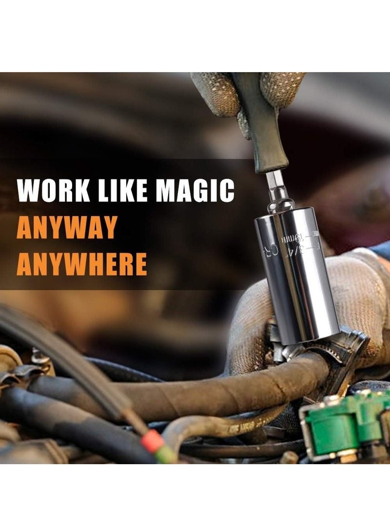 Super Universal Socket Tools Gifts for Men Grip Socket Set Power Drill Adapter Cool Stuff Ideas Gadgets for Men Gifts for Dad Women Husband Boyfriend 7 to 19mm - Image 2