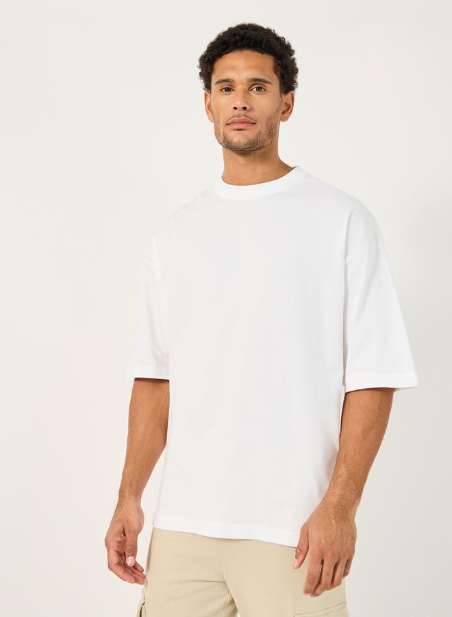 Styli Back Applique Detail Pure Cotton Boxy T-Shirt - Image 2