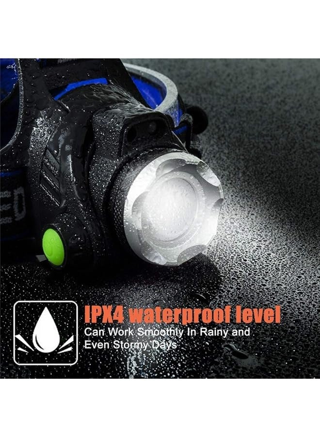 PROMASS Super Bright Headlamp, USB Rechargeable Led Head Lamp, IPX4 Zoomable Waterproof Headlight with 4 Modes and Adjustable Headband, Hard Hat Light Perfect for Camping, Hiking, Outdoors, Hunting, Running  - Image 5