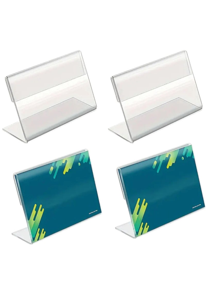 JiFENG 10 Pcs Acrylic L-Shaped Sign Holders Clear Display Stands for Price Tags, Name Cards & Labels - Perfect for Retail Countertops  - Image 1