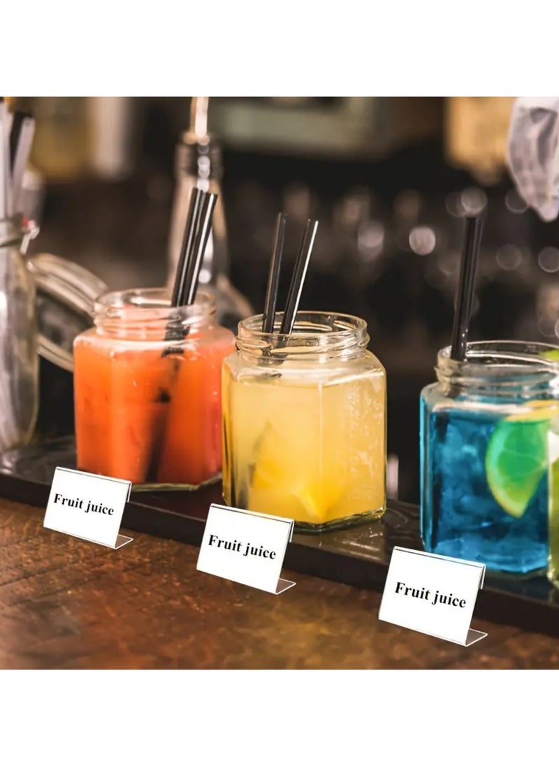 JiFENG 10 Pcs Acrylic L-Shaped Sign Holders Clear Display Stands for Price Tags, Name Cards & Labels - Perfect for Retail Countertops  - Image 3