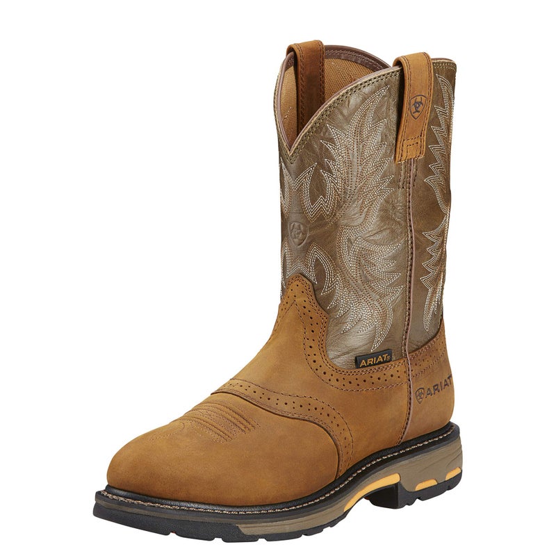 ARIAT ARJ3S Mens Workhog Work Boot Aged Bark/Army Green 7.5 - Image 3