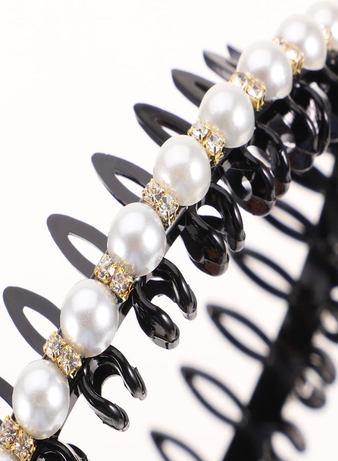 KALLORY 2pcs Pearl HeadBand for Women Girl Teeth HairBand Bridal Hair Hoop Wedding Hair Accessories for Party Bridal Birthday Daily - Image 4