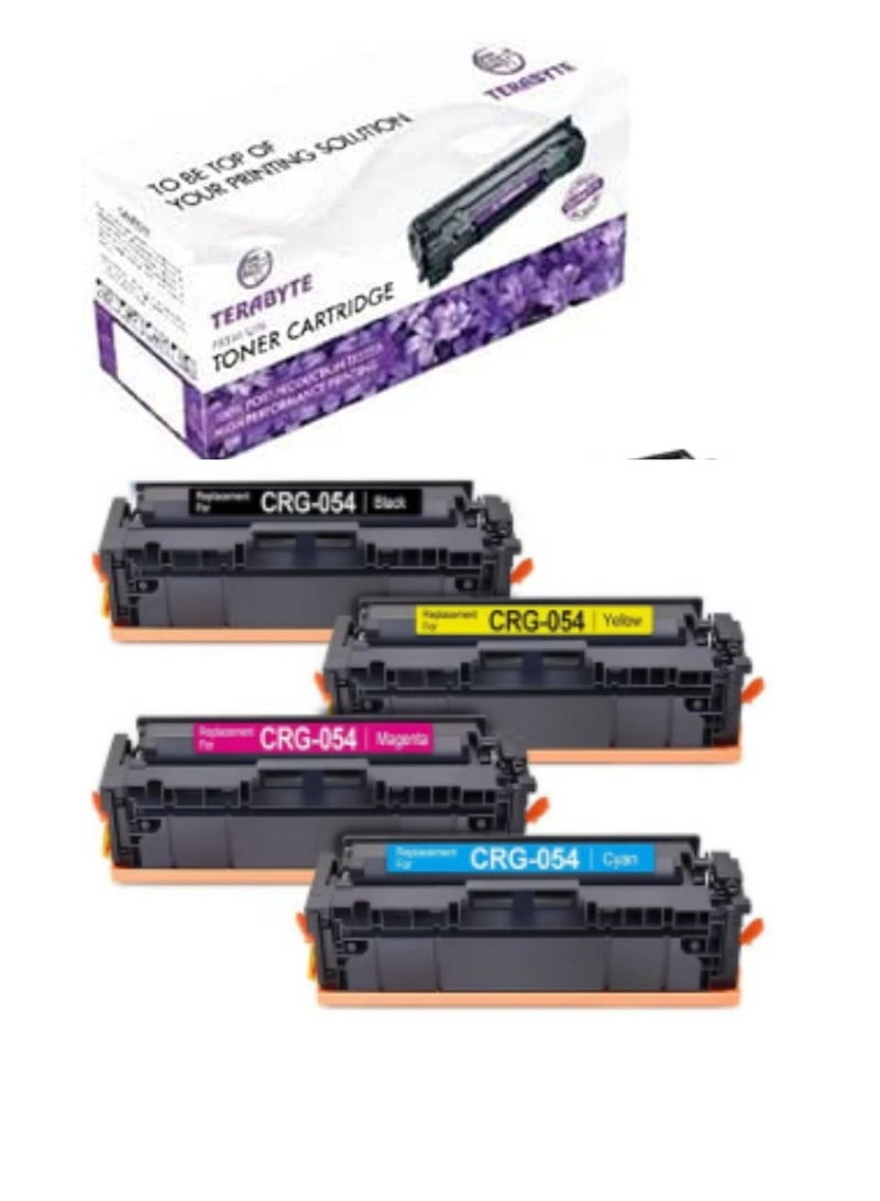 Terabyte خراطيش حبر متوافقة بديلة لـ Canon 054 CRG-054 054H للاستخدام مع طابعة Color ImageClass MF644Cdw LBP622Cdw MF642Cdw MF640C LBP620 (1 أسود، 1 أزرق، 1 وردي، 1 أصفر) - Image 2