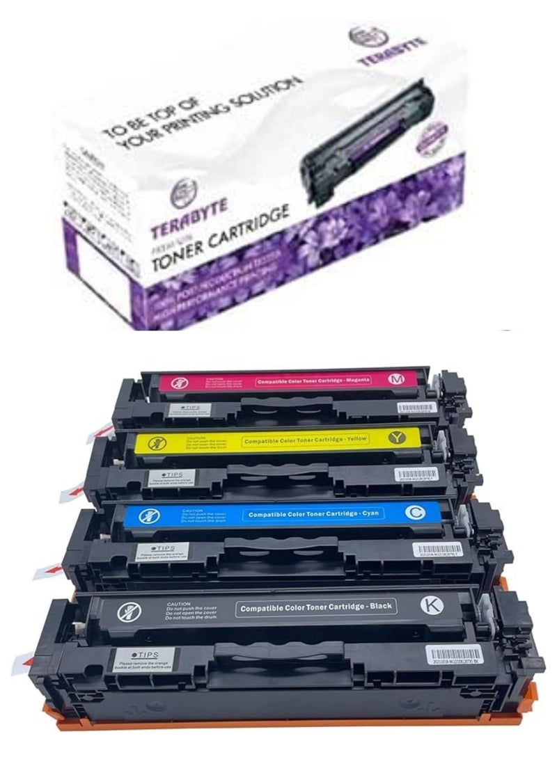 Terabyte خراطيش حبر متوافقة بديلة لـ Canon 054 CRG-054 054H للاستخدام مع طابعة Color ImageClass MF644Cdw LBP622Cdw MF642Cdw MF640C LBP620 (1 أسود، 1 أزرق، 1 وردي، 1 أصفر) - Image 1
