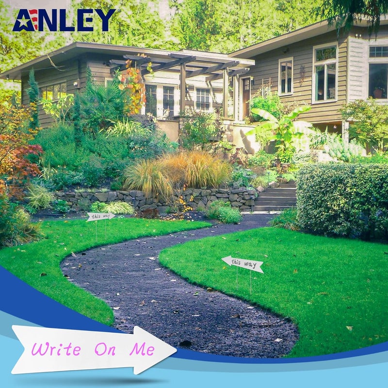 Anley Blank Arrow Signs with Stakes 16 x 5 IN - Pack of 10 with Fiberglass Stake - Custom DIY White Directional Arrow Yard Sign - Perfect for Weddings, Birthday Parties, Business and Outdoor Use - Image 5