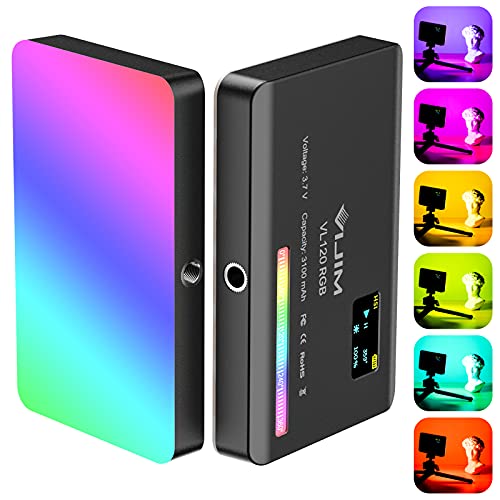 PICTRON VIJIM VL120 RGB Video Light, Portable LED Camera Light Panel 0-360 Full Color, CRI 95+ 2500-9000K LED 3100mAh Rechargeable DSLR Lighting for Vlogging, Photography, Video Conference - Image 1