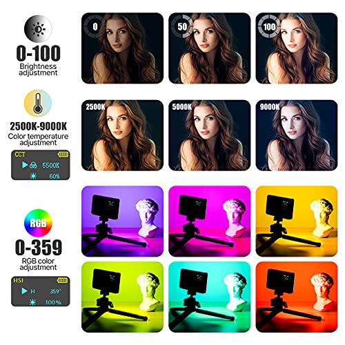 PICTRON VIJIM VL120 RGB Video Light, Portable LED Camera Light Panel 0-360 Full Color, CRI 95+ 2500-9000K LED 3100mAh Rechargeable DSLR Lighting for Vlogging, Photography, Video Conference - Image 2