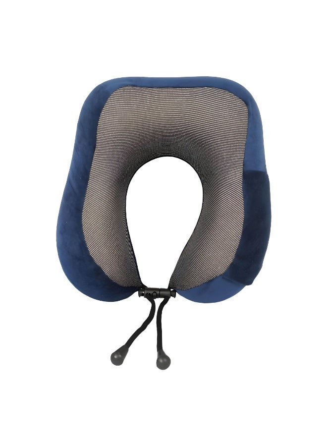 AGC UC-1018 Memory Foam Travel Neck Pillow with Breathable Mesh Fabric and Adjustable Drawstring Closure for Car Flight Train Bus Office and Long Journey Neck Support and Comfort Use - Image 3