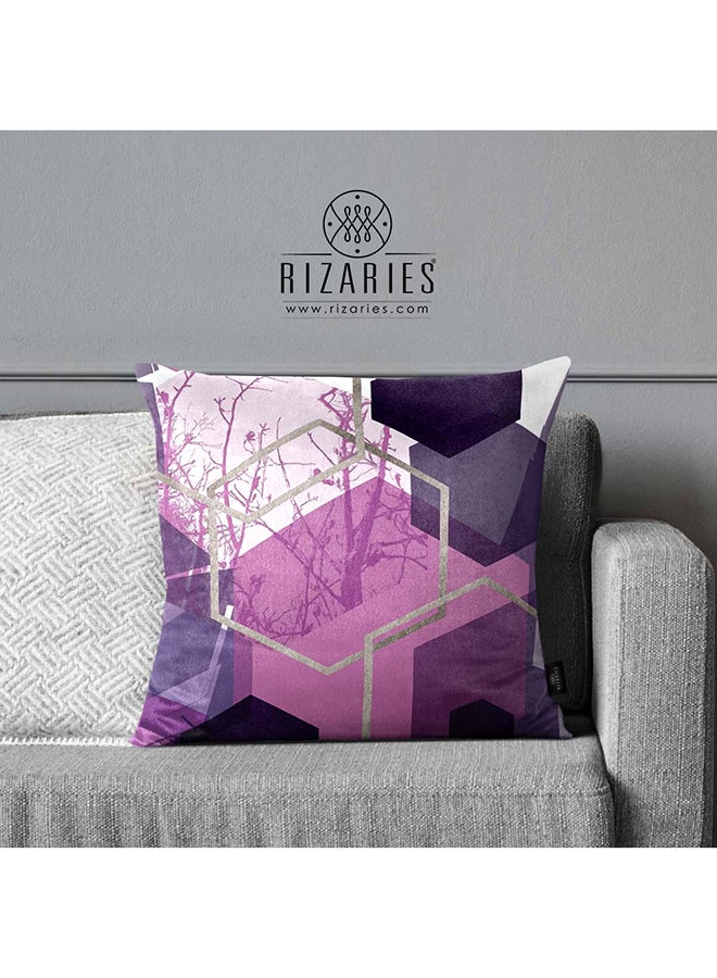 RIZARIES وسادة رمي ناعمة للغاية باللونين الأرجواني والفضي - Image 1