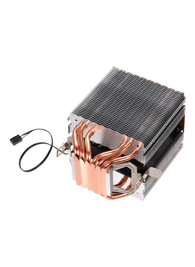 NIBEMINENT CPU Cooler Heatpipe Fans For Intel Core AMD Sempron Platform with Blue Light 13 x 9.5 8.9cm Silver/Black  - Image 2