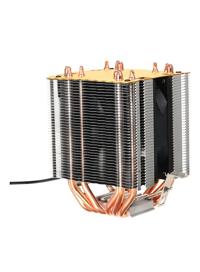 NIBEMINENT CPU Cooler Heatpipe Fans For Intel Core AMD Sempron Platform with Blue Light 13 x 9.5 8.9cm Silver/Black  - Image 1