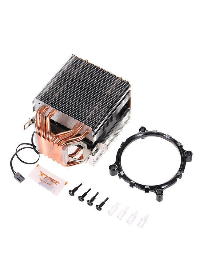 NIBEMINENT CPU Cooler Heatpipe Fans For Intel Core AMD Sempron Platform with Blue Light 13 x 9.5 8.9cm Silver/Black  - Image 3