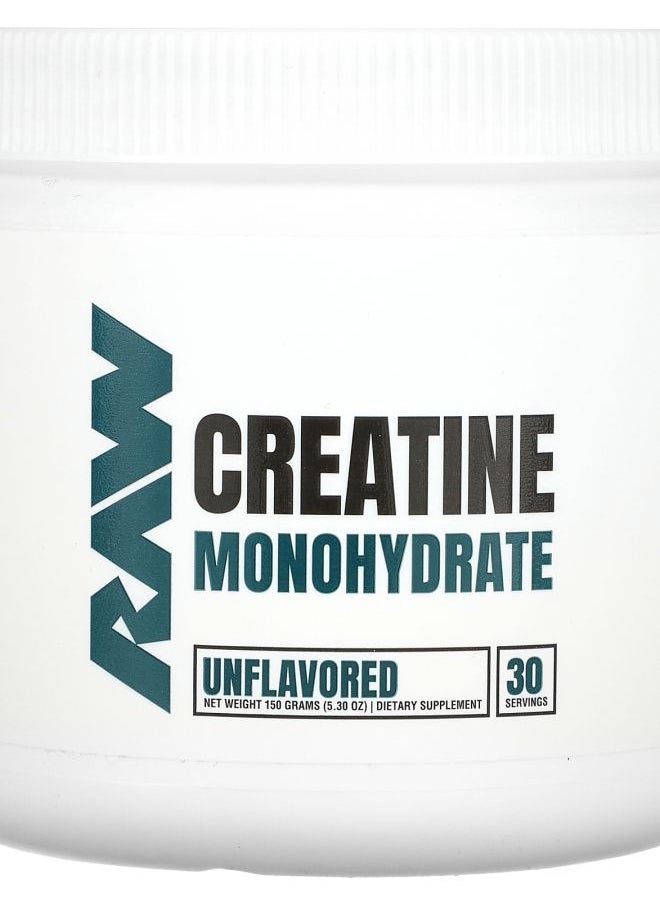Raw Nutrition Creatine Monohydrate Unflavored 5.30 oz (150 grams) 