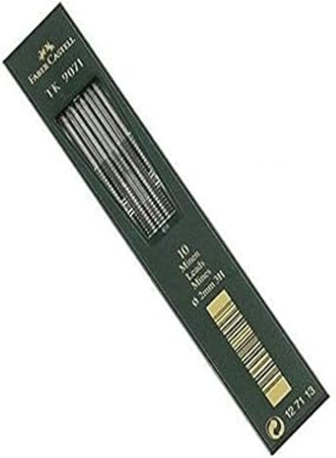 Faber castell tk9071 2.0 mm. leads, 3h - pack of 10 leads