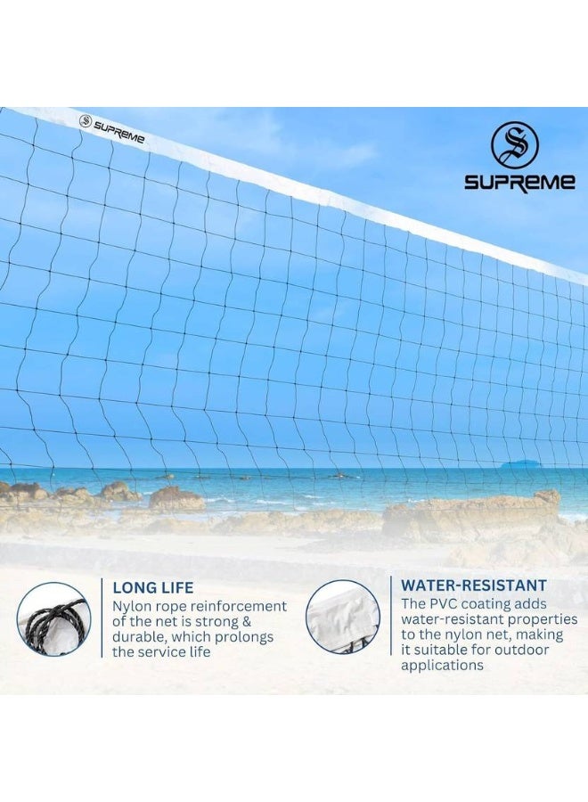 SUPREME Supreme Volleyball Net Master For Regular Play Tournament Qlty. (Pack of 01) Volleyball Net  (Black, White) - Image 3