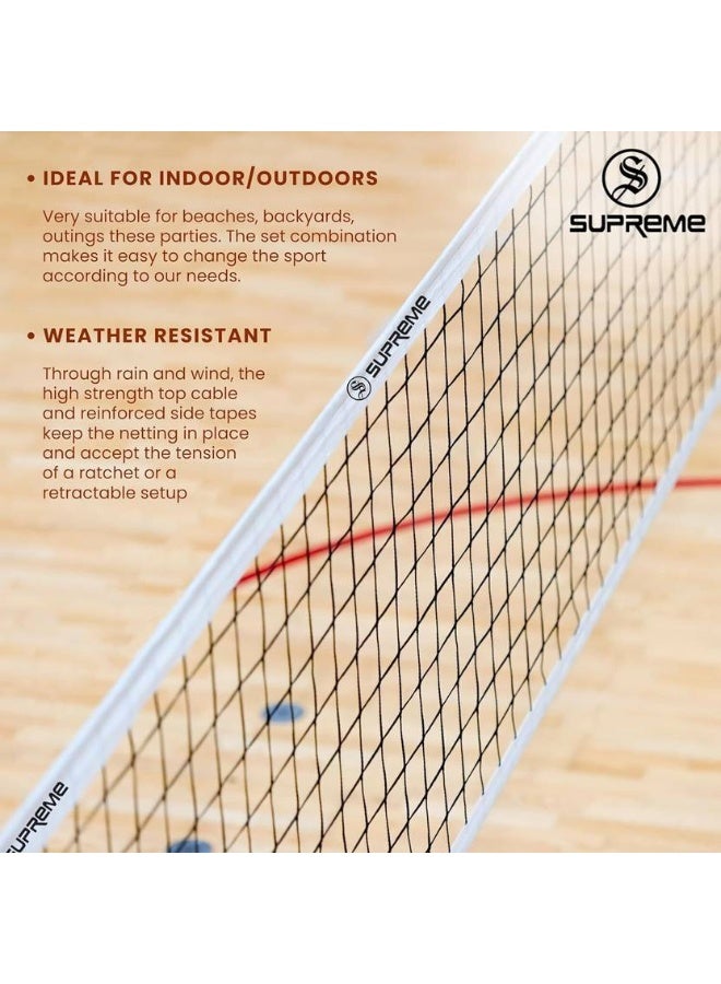 SUPREME Supreme Volleyball Net Master For Regular Play Tournament Qlty. (Pack of 01) Volleyball Net  (Black, White) - Image 2