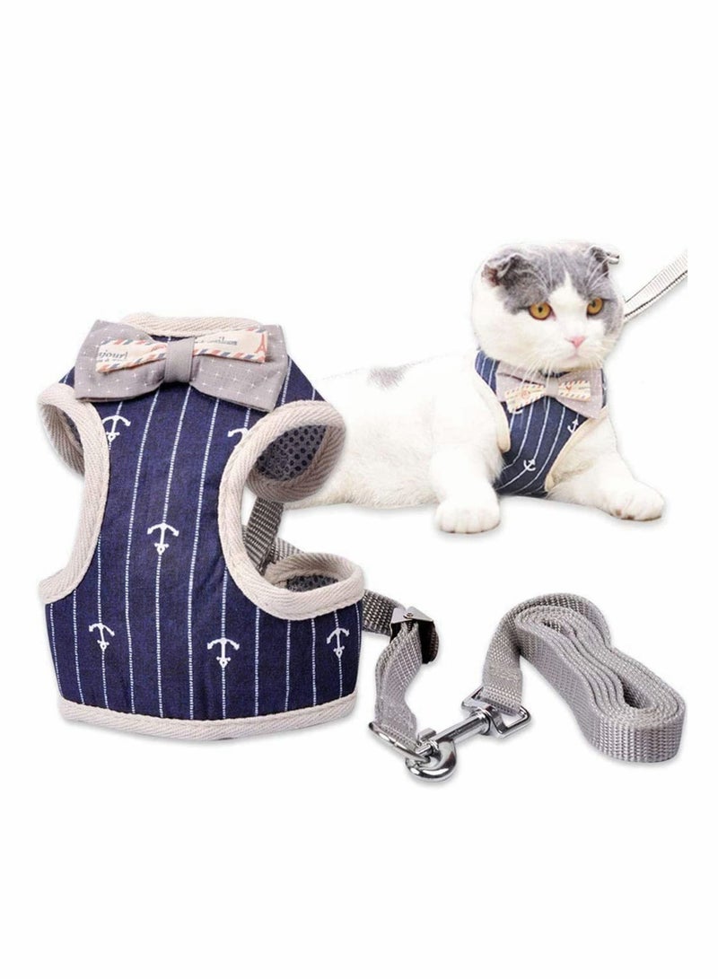KASTWAVE Cat Harness and Leash for Walking, Adjustable Vest Harnesses for Cats, Kitten Escape Proof, Lightweight Soft and Comfortable Walking Travel Petsafe Harness (Size: M) - Image 1