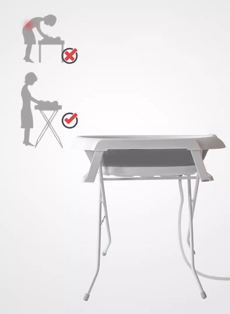 WALALLA Foldable Collapsable Heightened Baby Basin Infant Shower Bathtub With Shelf Storage Rack and Wash Tube Set For Newborn Baby Child 0-6 Year - Image 5