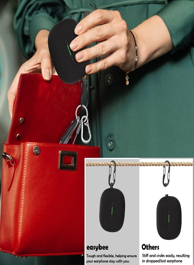 EasyBee [2 Pack] easyBee Case Compatible with Xiaomi Redmi Buds 5 Pro Charging Cover, with 2 Keychain and 2 Anti-Lost Strap, Soft Liquid Silicone Ultra Thin Shockproof Protective Kit - Black and Blue - Image 4