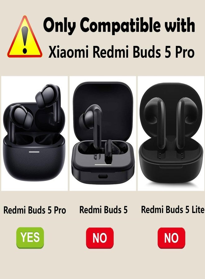 EasyBee [2 Pack] easyBee Case Compatible with Xiaomi Redmi Buds 5 Pro Charging Cover, with 2 Keychain and 2 Anti-Lost Strap, Soft Liquid Silicone Ultra Thin Shockproof Protective Kit - Black and Blue - Image 2