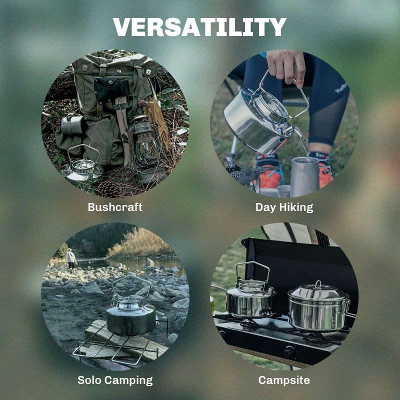 Fire-Maple Antarcti Portable 1 Liter Lightweight Stainless Steel Camping Kettle | Durable and Portable Camp Tea Pot | Ideal for Bushcraft and Outdoor Campfire Use - Image 5