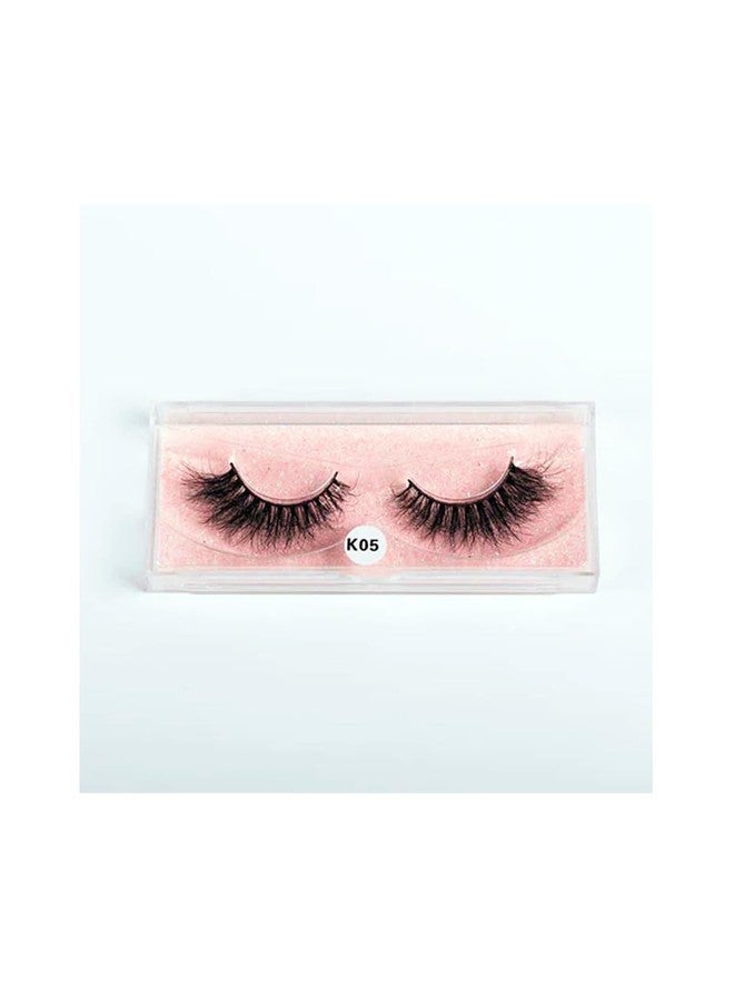 BOBI False Eyelash, Eye Makeup Lash 5D Kliche Long Natural Eyelashes | 15mm Soft, Comfortable, Non-irritating, Lightweight & Reusable Lashes for Women (K05) - 1 Pair - Image 1