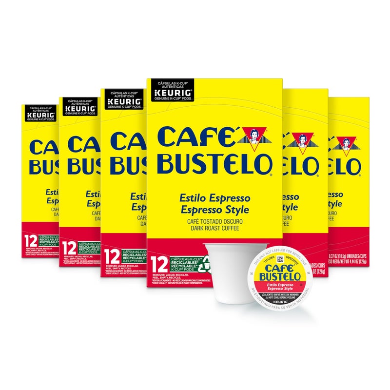 Café Bustelo Espresso Style Dark Roast Coffee, 72 Count Keurig K-Cup Pods - Image 1
