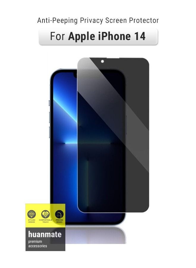 huanmate - Premium Privacy Screen Protector For Apple iPhone 14 Black - Image 1