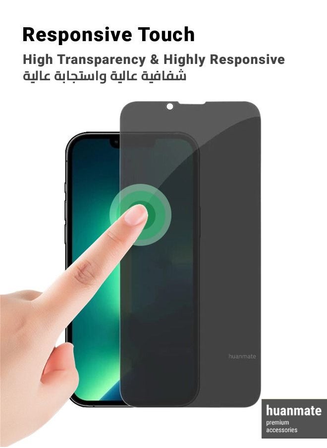 huanmate - Premium Privacy Screen Protector For Apple iPhone 14 Black - Image 1