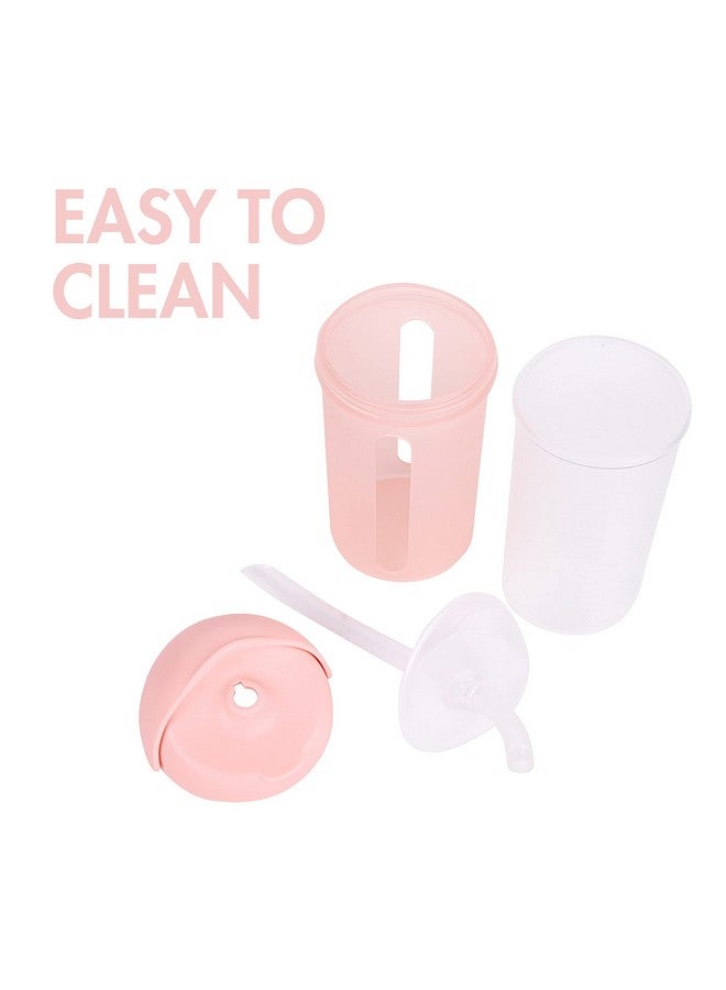 بون كوب بون سويج للأطفال الصغار المصنوع من السيليكون مع قشة، 9 أونصات، وردي - Image 4