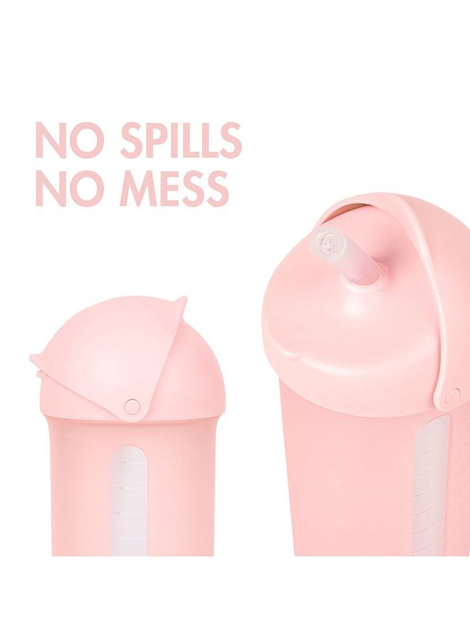 بون كوب بون سويج للأطفال الصغار المصنوع من السيليكون مع قشة، 9 أونصات، وردي - Image 3